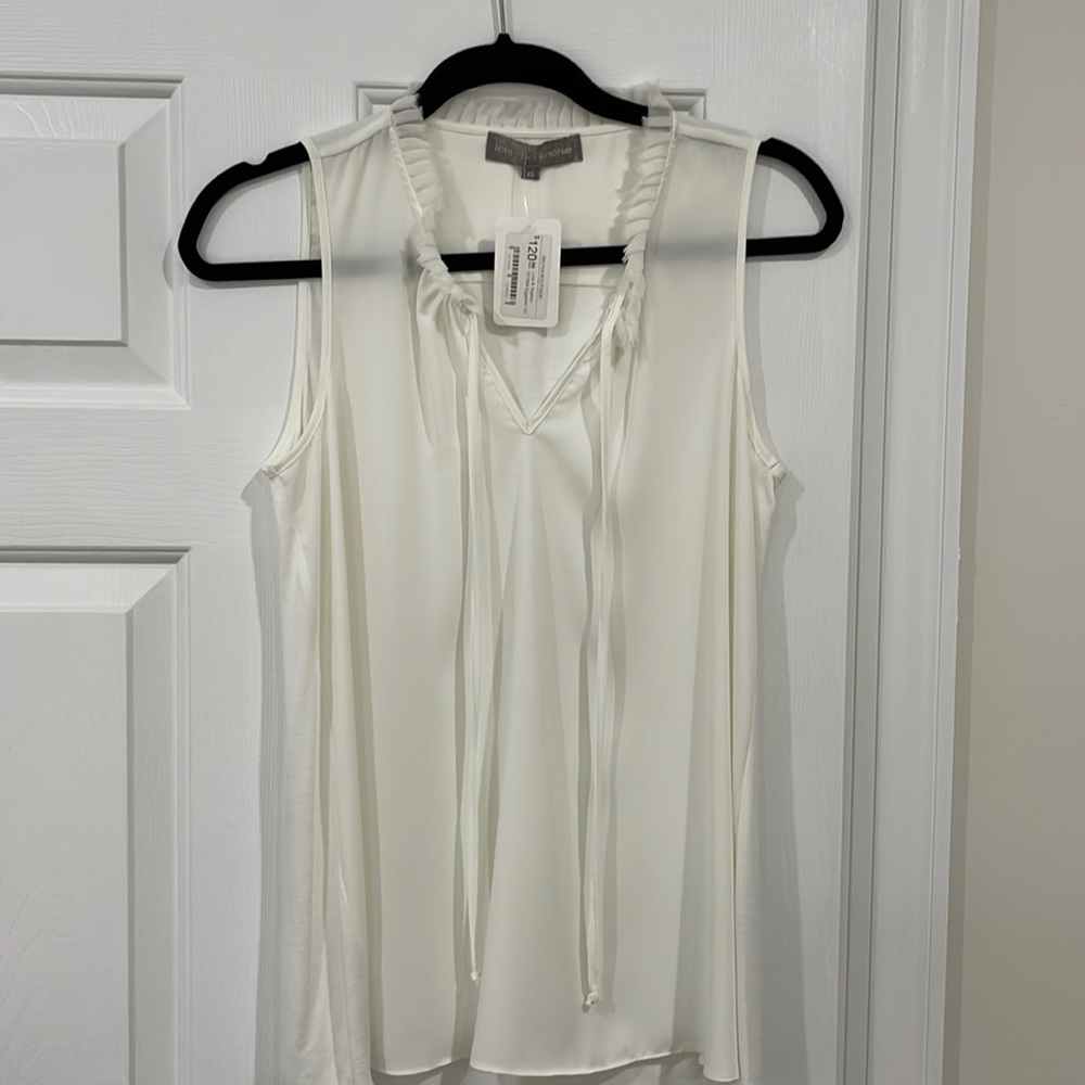 NWT Lola & Sophie Sleeveless cream silk tank